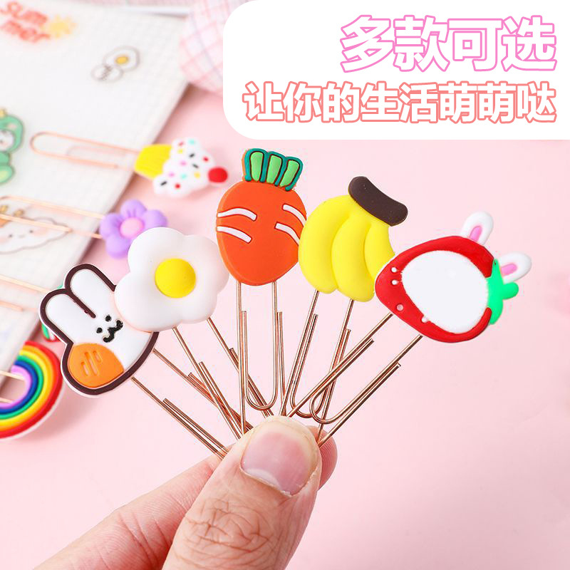 Lindo marcador clip de metal regalo para estudiantes clip de forma especial de oro rosa clip de dibujos animados creativo al por mayor