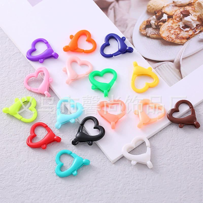 Персиковое сердце пластиковая пряжка для лобстера ювелирные изделия Персиковое Сердце Омара Пряжка ювелирные аксессуары Персиковое сердце пластиковые аксессуары