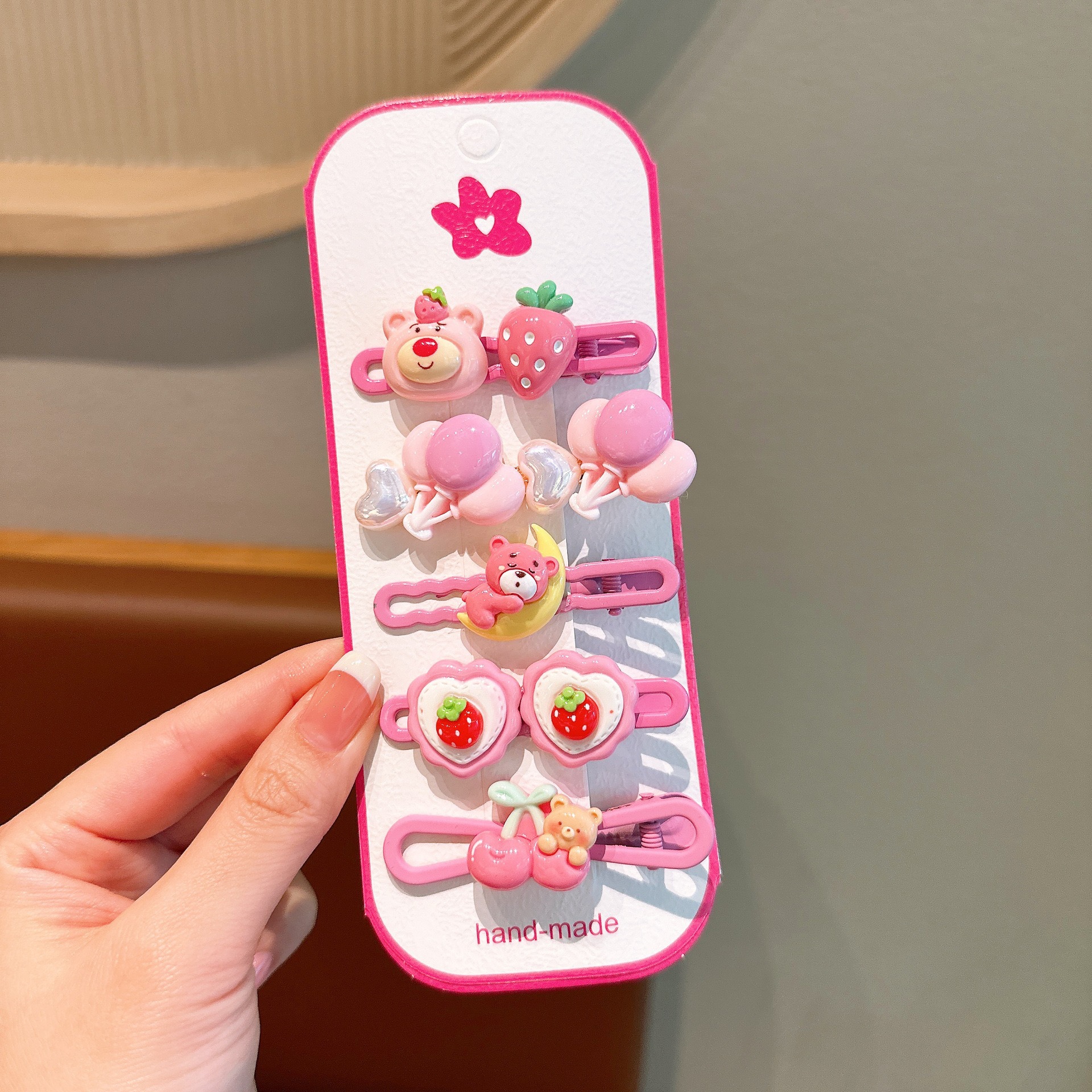 KULOMI Kids Hairpin Set Cute Sanli Pantalones Pequeñas Niñas Pequeñas Pequeñas