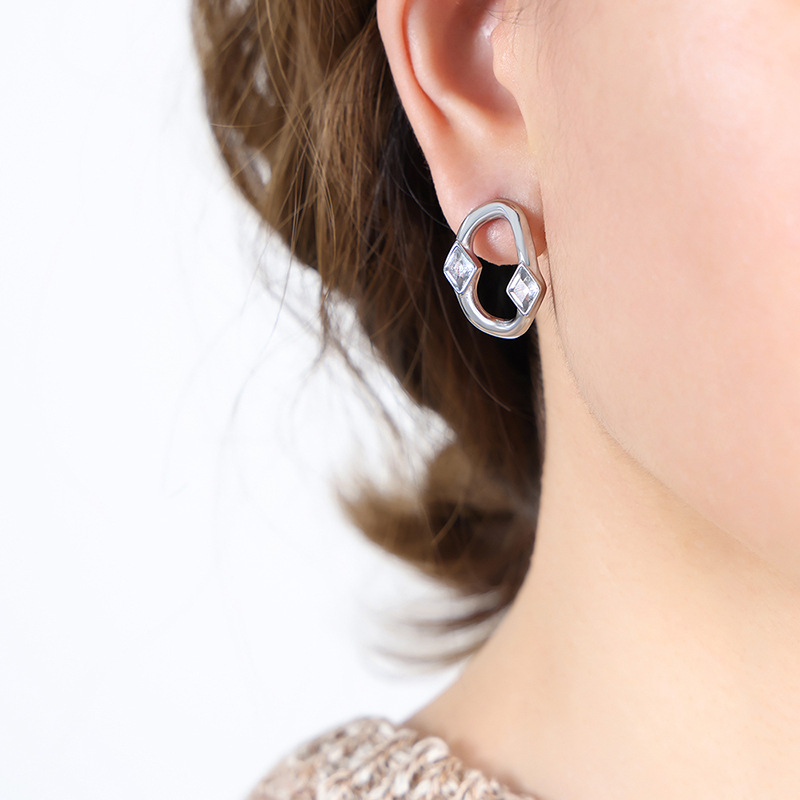 F725-steel earrings