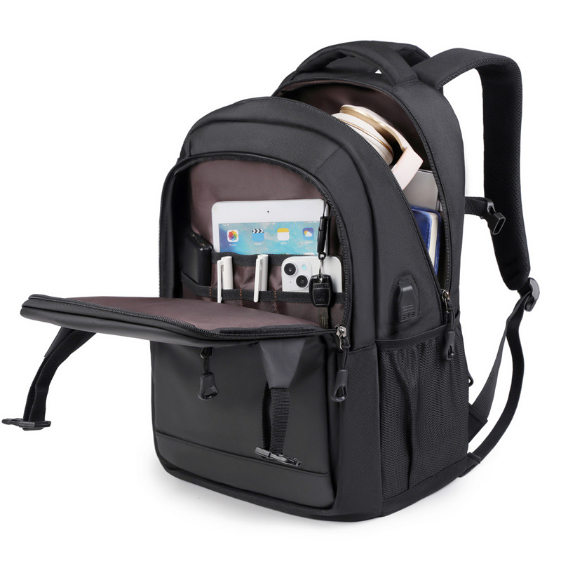 Mochila transfronteriza Bolso para computadora portátil de negocios para hombres Bolso de viaje de negocios de gran capacidad Mochila escolar con logotipo de impresión