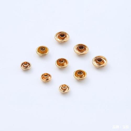 Guangdong Golden Mushroom Hat Nail Metal Copper Fashion Accessory Round Button One-Sided Simple with Eye Button Wholesale