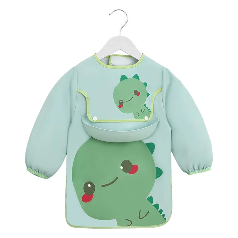 Детские нагрудники для еды, водонепроницаемые и негрязные кумлы для мальчиков и девочек, фартуки с длинными рукавами, защитная одежда, детские рисовые карманы, весна и лето