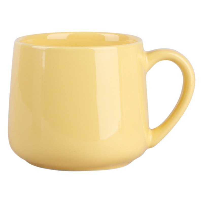 Mug printed logo office coffee cup household candy color large capacity ceramic water cup simple macaron color