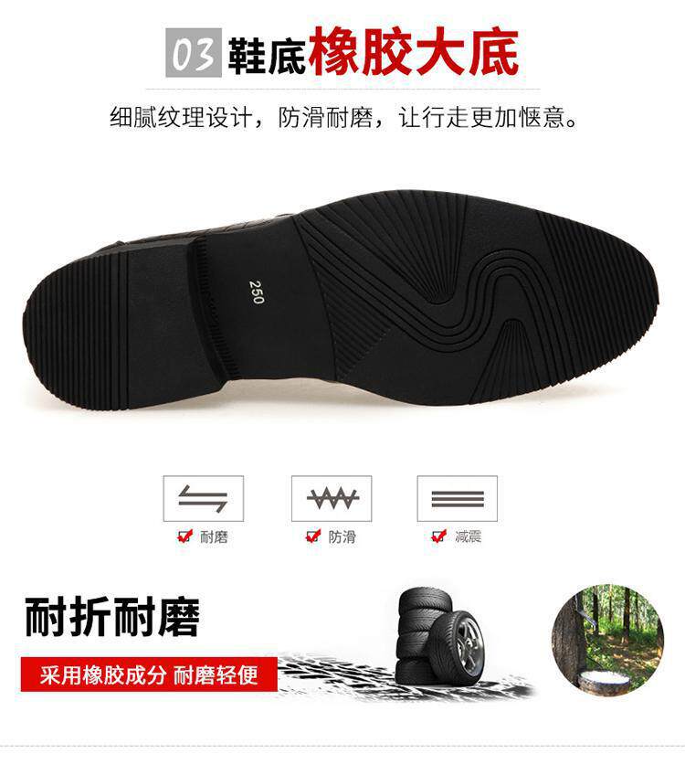 Giày lười nam da bò mũi nhọn gót thấp thoáng khí đế mềm — Màu nâu, Màu đen, Màu đen lót nhung chi tiết 7