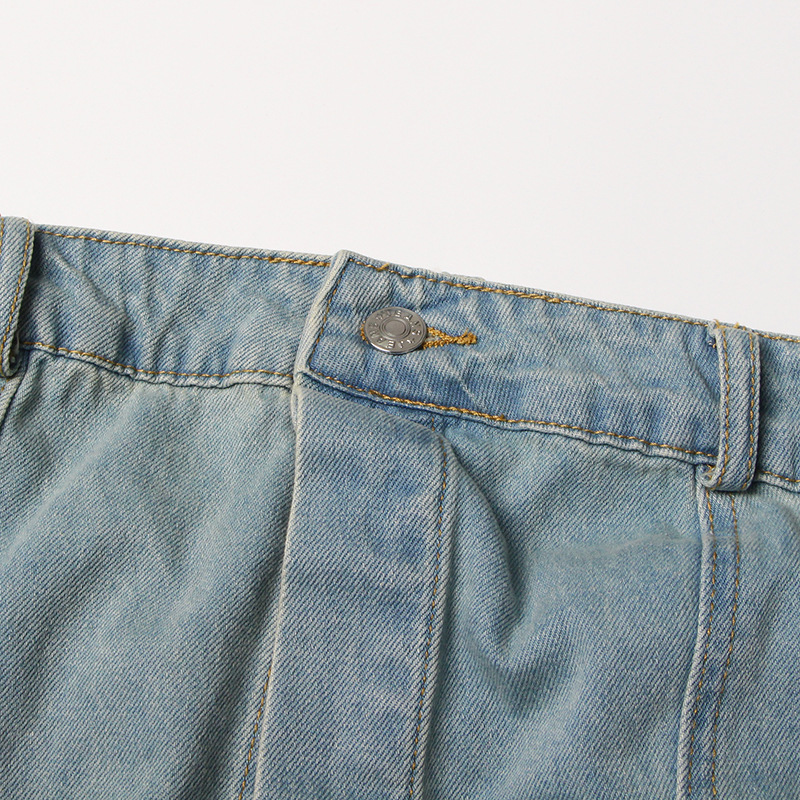 2025 verano nuevo estilo chica caliente europea y americana estilo multibolsillo mono tubo delgado mono de mezclilla mujer de moda