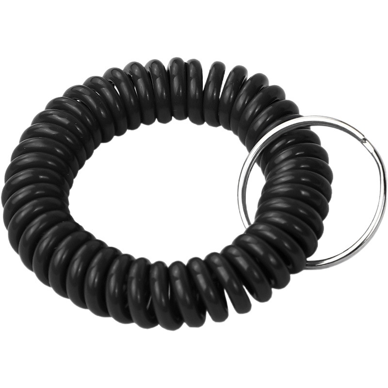 Spot supply solid color plastic spring telephone wire hand ring deposit key ring bracelet telephone coil batch