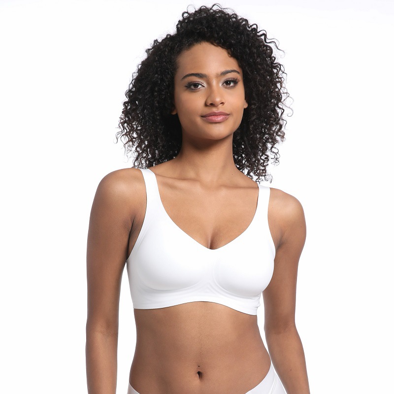 Soutien-gorge ChicShe sans coutures, anti-affaissement, froncé et ajustable sur les côtés, collection grandes tailles, minimisant la poitrine, idéal pour le sport et les femmes minces_voghion.com