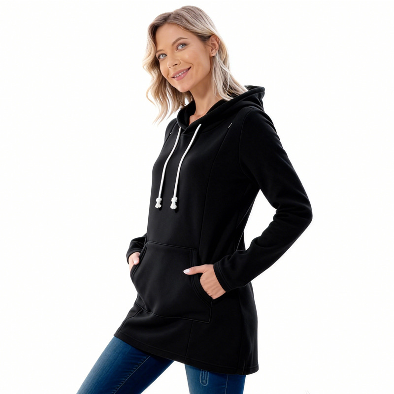 Umstands-sweatshirt Mit Fleecefutter Für Damen Stillen Winter_voghion.com