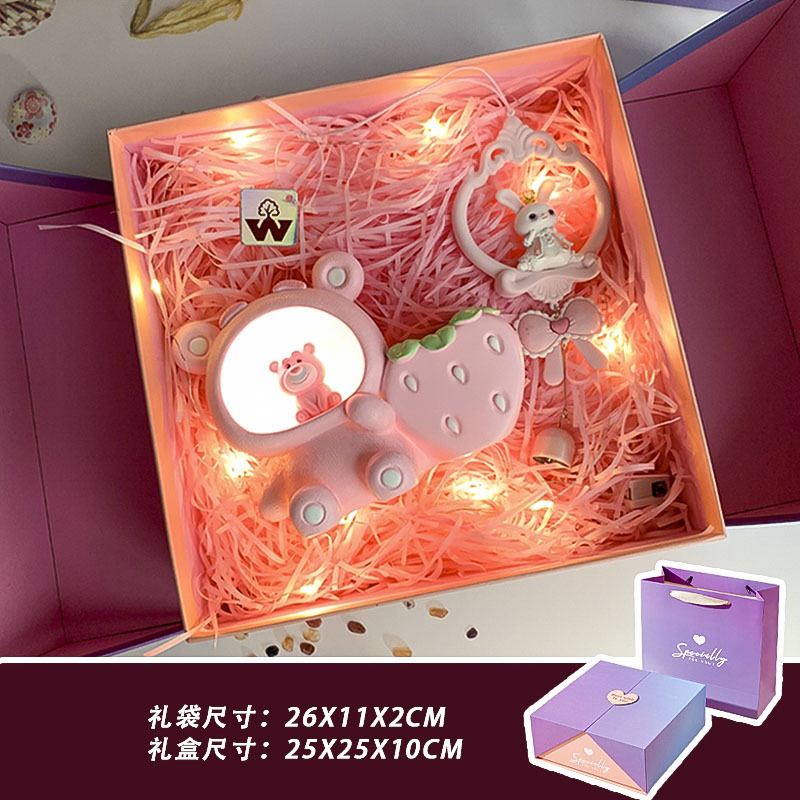 Fuchsia strawberry, pens holder, ceiling light, rabbit