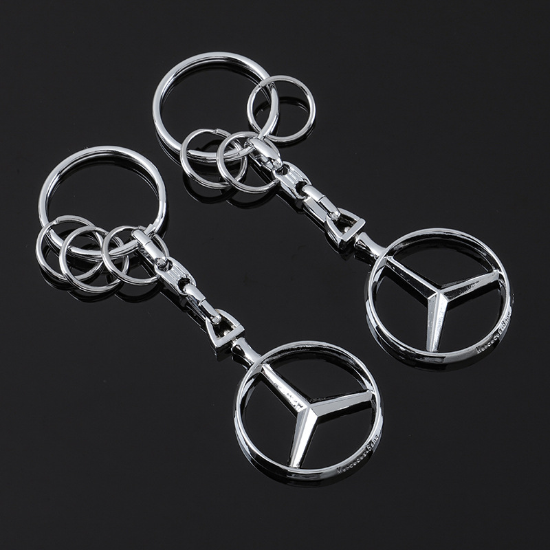 Cross-Border Mercedes-Benz Three-Star Emblem Car Logo Car Sign Advertising Car Metal Keychain Ring Pendant Accessory Cross-Border Mercedes-Benz Three-Star Emblem Car Logo Car Sign Advertising Car Metal Keychain Ring Pendant Accessory