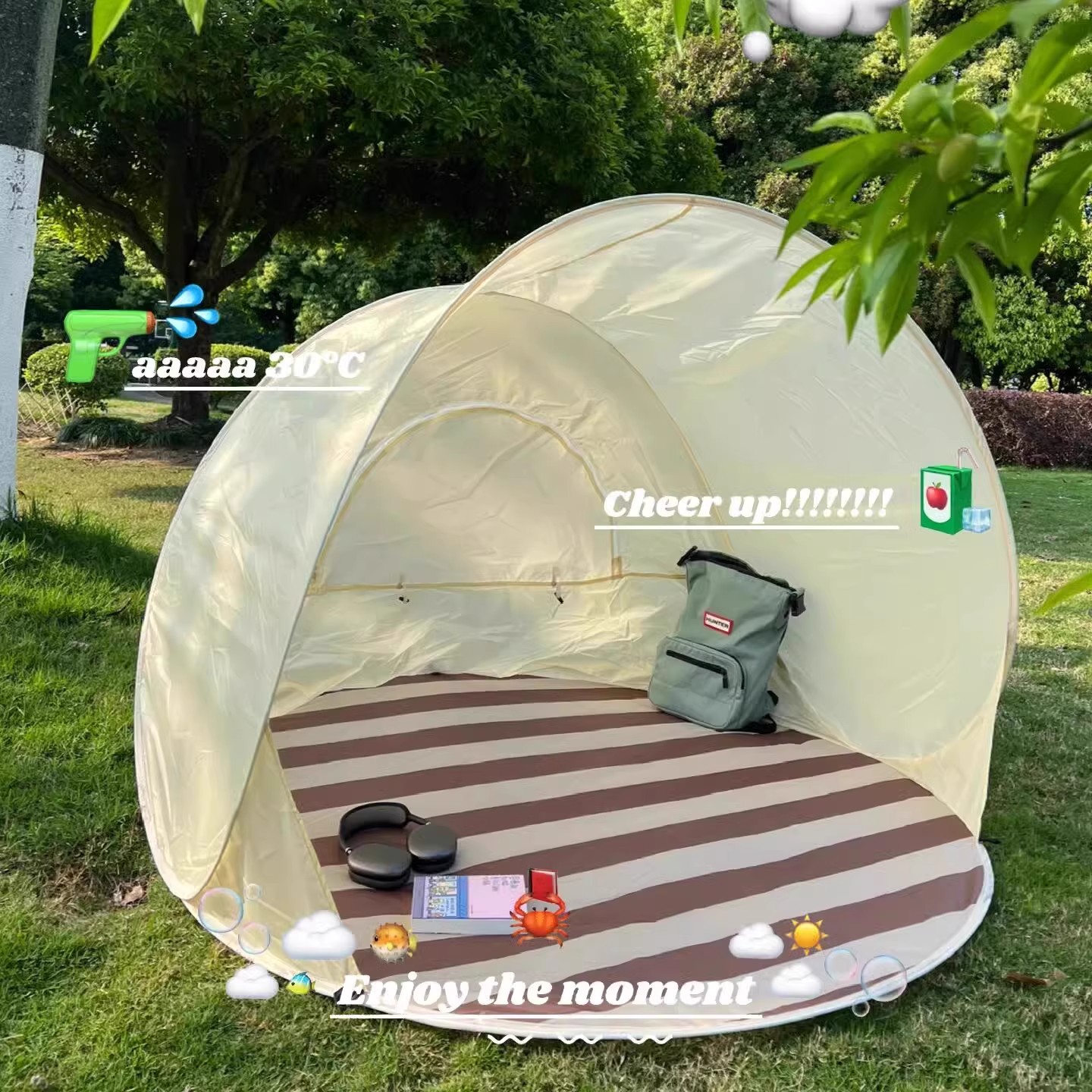 Corea del sur ins tienda de campaña al aire libre portátil plegable con un botón camping