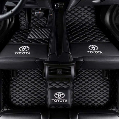 Suitable for Toyota Corolla, Vios, Reiz, Camry, Corolla, right-hand drive RAV4, Rongfang, full-coverage car floor mats (Ayaqaltılar (Kovriklər)) - rav4-rongfang-single-layer-black-with-car-logo