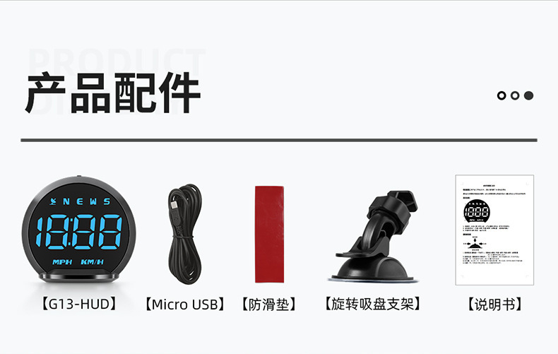 New cross-border colorful light HUD head-up display, universal car speedometer, GPS multi-function on-board computer