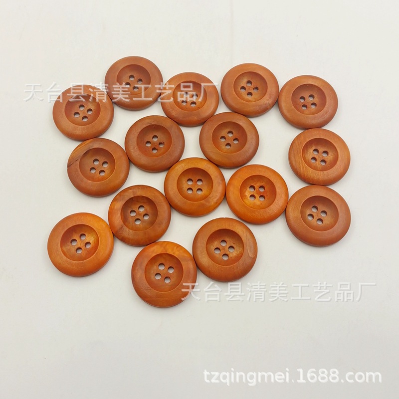 Café de madera/botones de borde redondo de cuatro ojos marrón botones de cuatro ojos decorativos de madera 20/25/50 por paquete