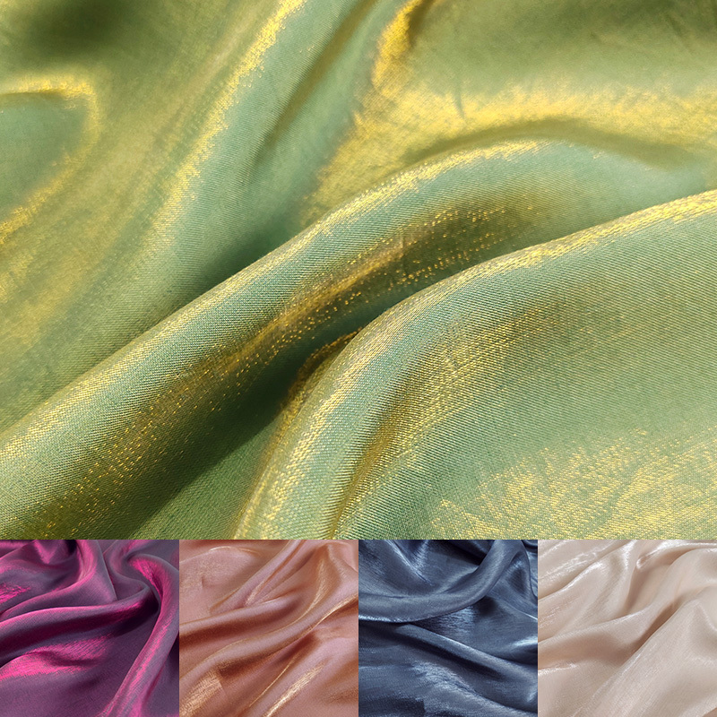 Glazed Silk Satin Gradient Fabric Dress Wedding Dress Glossy Baby Clothes Fabric DIY Mermaid Satin Silks and Satins Imitation Acetate