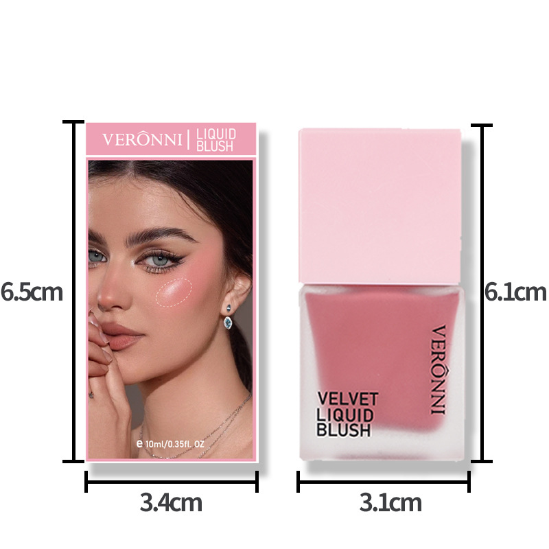 VERONNI 10ML liquid blush long-lasting color non-fading waterproof blush natural moisturizing rouge blush