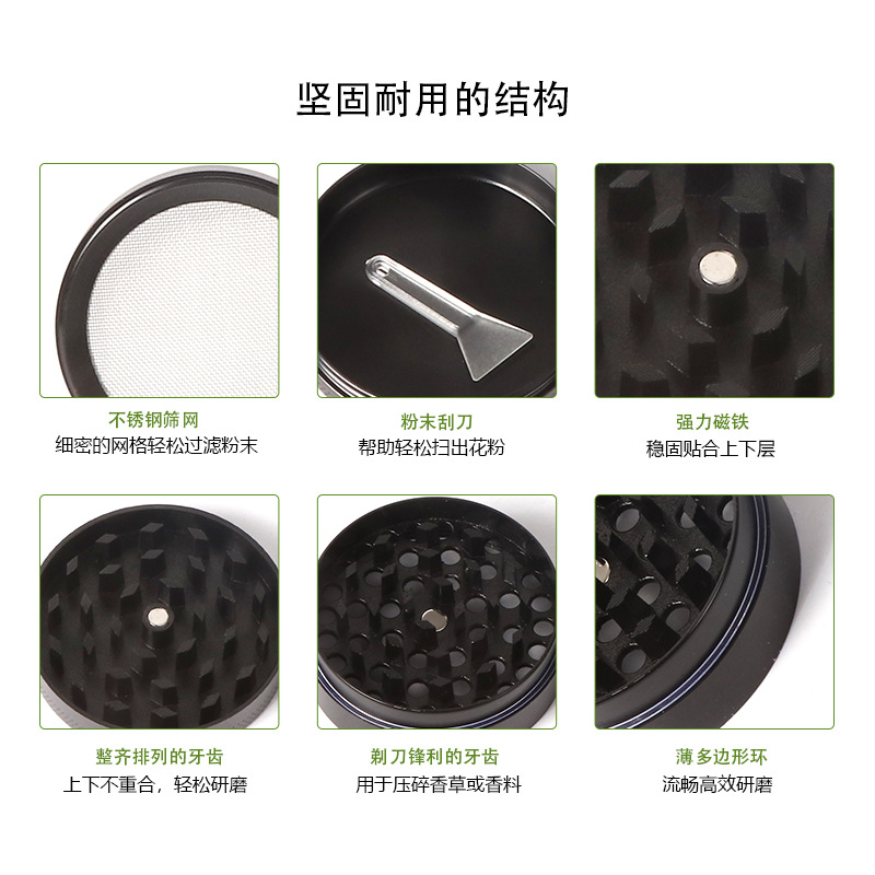 Fábrica directa de aleación de zinc molino de humo nuevo molino transfronterizo 50mm patrón de araña al por mayor spot