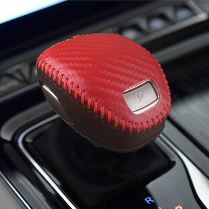 Hongqi – Sürətlər qutusu və əl tormozu başlıqları Knob Cover - red-carbon