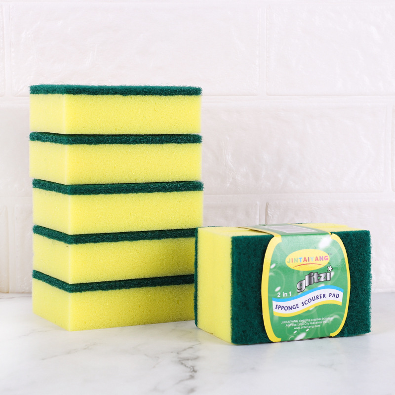 Esponja de limpieza de cocina de alta densidad de doble cara esponja para lavar platos almohadilla de fregado cocina paño de lavado bloque de esponja