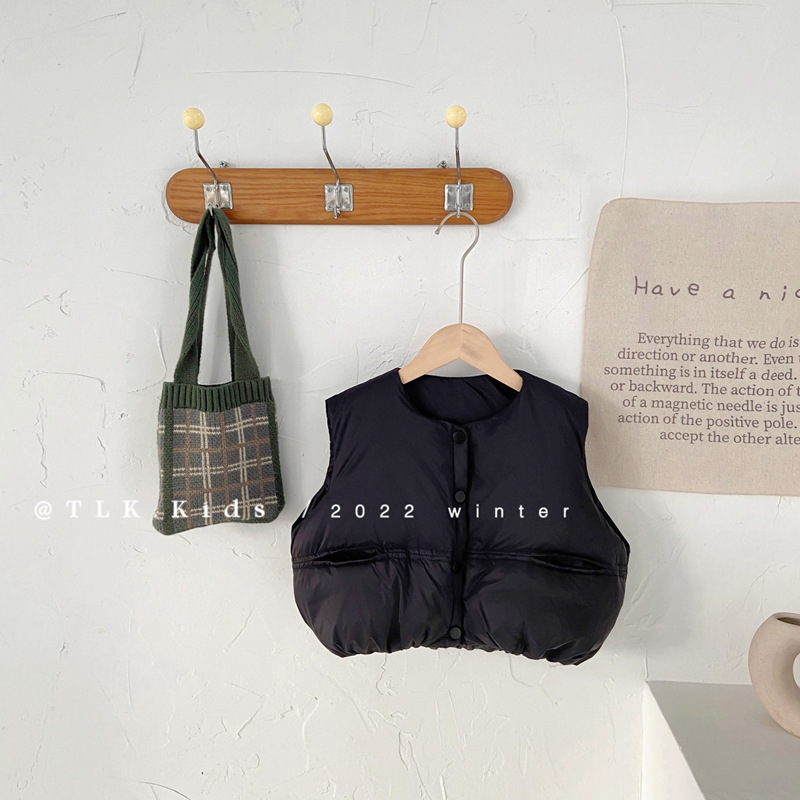 Korean version of down thickened small medium-sized children's external wear, warm shoulder stylish vest boys and girls,_voghion.com
