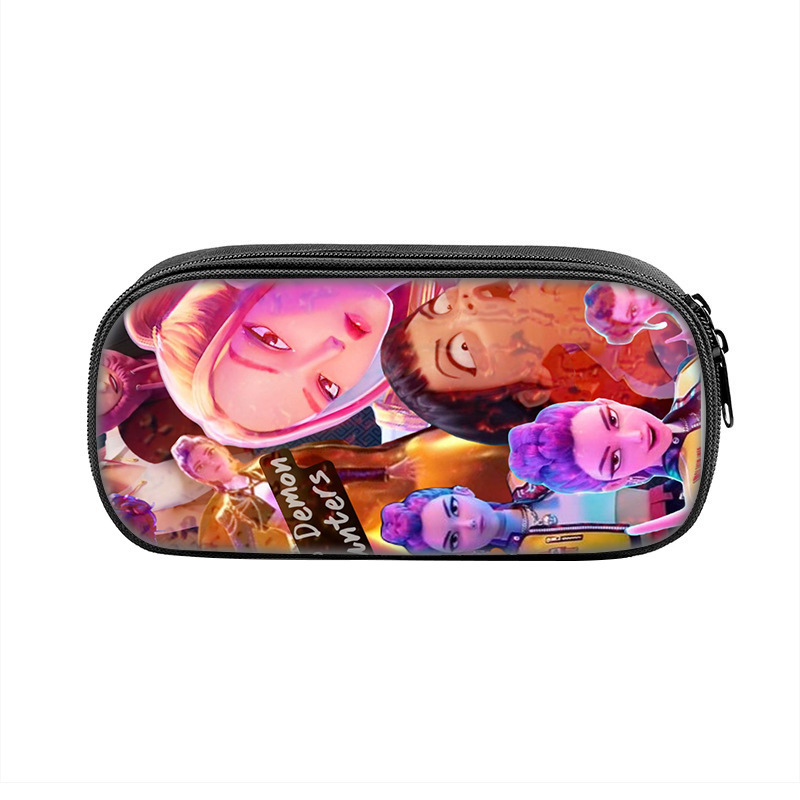 国境を越えた新製品 Huntrix Kpop プリント周辺ペンバッグ ハンター魔女グループ 小中学生鉛筆文具箱|undefined