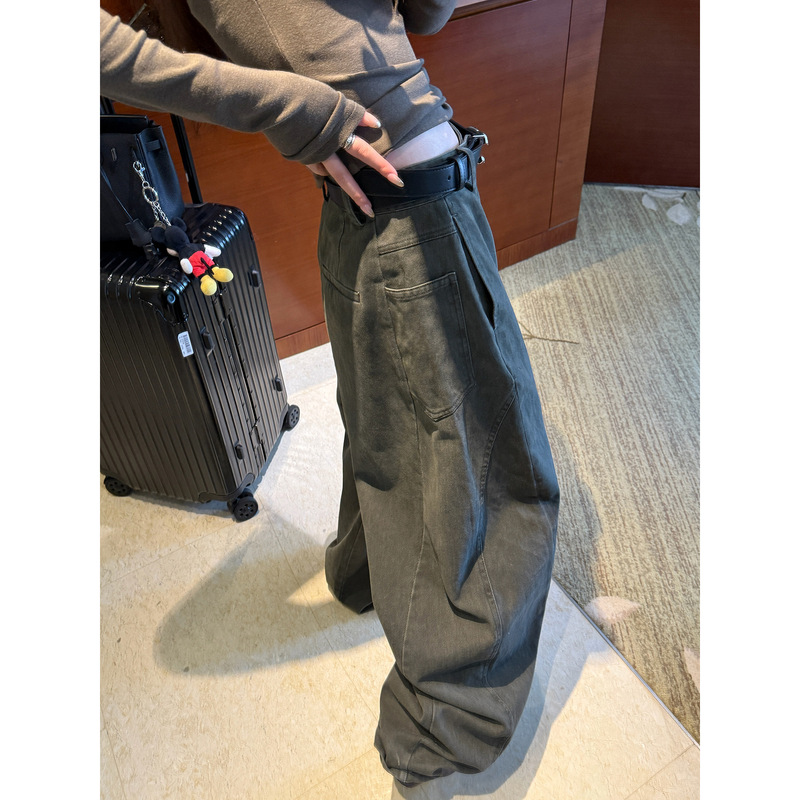 4220 # Here Yaya Shop Wado Island Retro Heavy-Duty Washed Fashionable and Casually Distressed Work Pants 4220 # Here Yaya Shop Wado Island Retro Heavy-Duty Washed Fashionable and Casually Distressed Work Pants