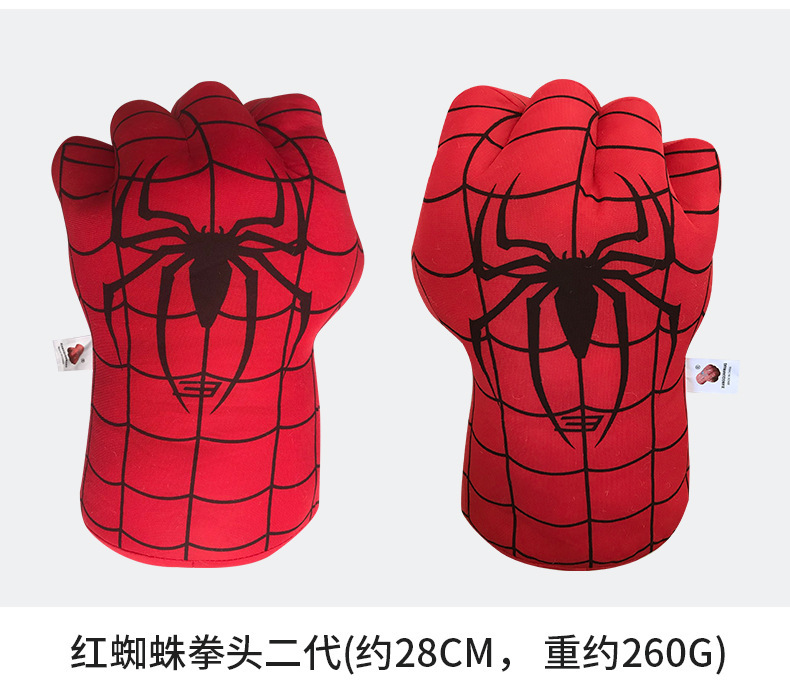 Animación de comercio exterior transfronterizo alrededor de Hulk Boxing Black Line Spider Nuevos guantes Regalo para niños Puño de juguete