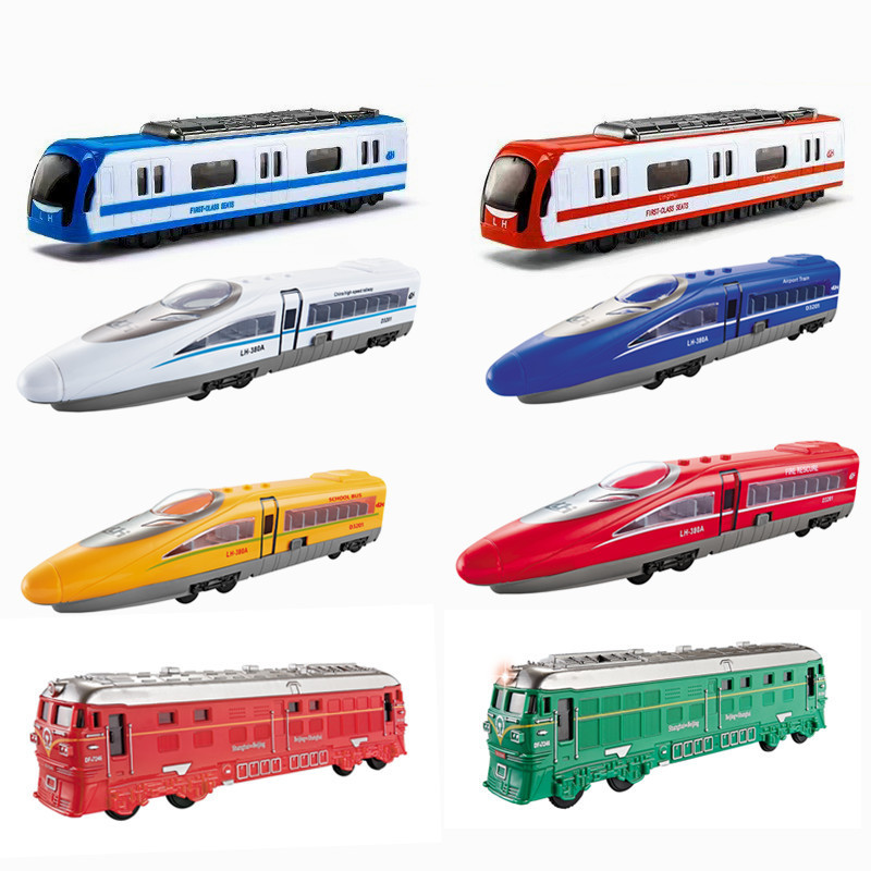 Factory wholesale direct selling children's toy car model Linghui model acousto-optic inertia small train subway car model