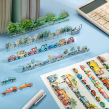 美好的一天 可爱奇妙录系列 长条造景贴纸包手账素材拼贴装饰6款