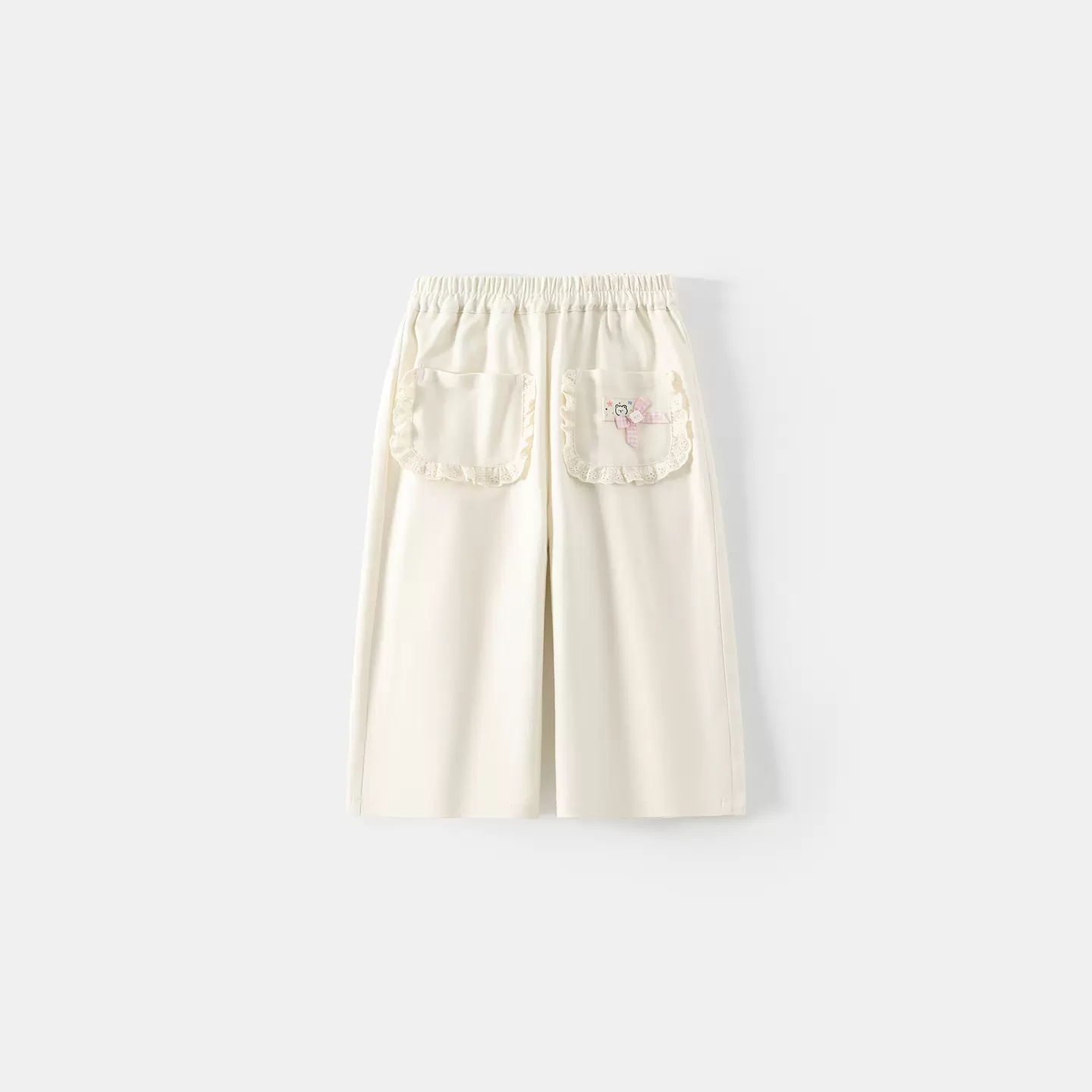 2026春季新款蕾丝口袋设计女童裤子 宝宝直筒裤小童休闲棉裤批发