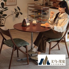 中古风餐桌洽谈桌子圆桌小户型复古茶几阳台边几家用简约办公桌子