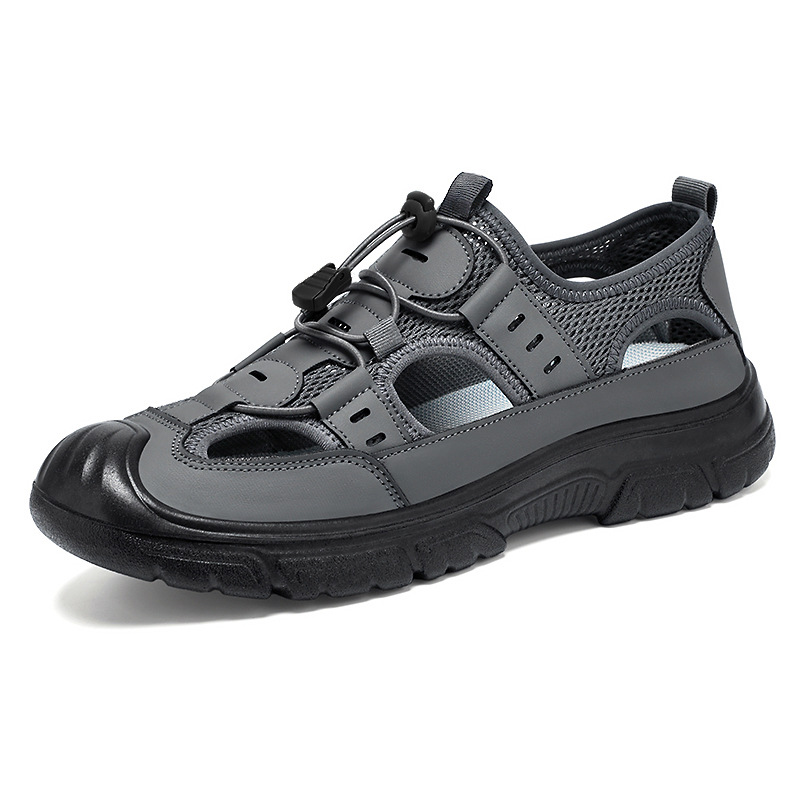 Zapatos de hombre Sandalias de malla grande huecas de verano Zapatos de plataforma impermeables transpirables Zapatos de vadeo con agujeros de playa Zapatos de papá al aire libre