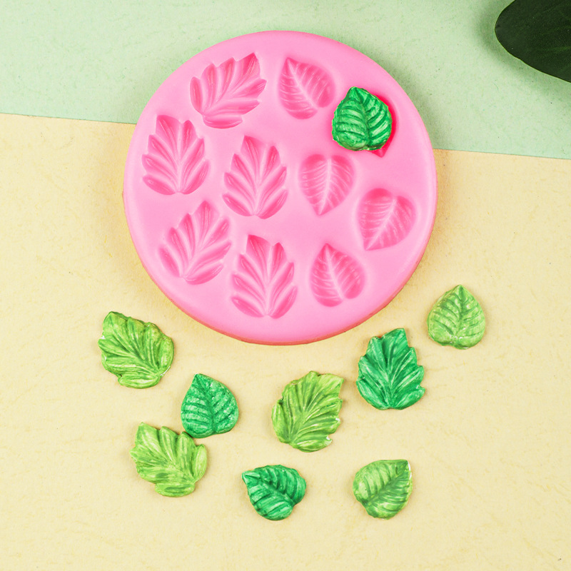 Hoja de arce ginkgo hoja forma de hornear pastel decoración molde de silicona epoxi yeso chocolate fondant Silicona