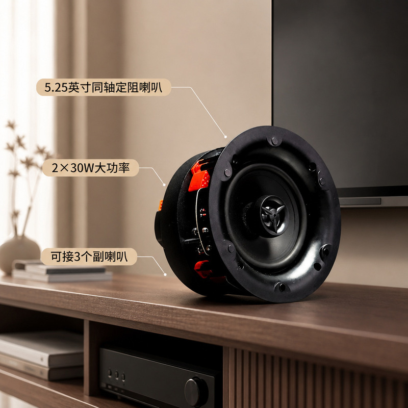 TIANLAI In-Stock Household 5.25inch Bluetooth Ceiling Speaker for Store Corridors Wall-Mounted Speaker a502 TIANLAI In-Stock Household 5.25inch Bluetooth Ceiling Speaker for Store Corridors Wall-Mounted Speaker a502