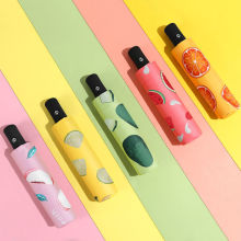 全自动三折伞 8骨黑胶防晒伞防紫外线晴雨伞印logo礼品水果伞批发