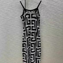 法国名媛潮牌巴家迷宫提花撞色无袖针织修身显瘦短袖吊带连衣裙
