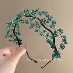 レトロ高級感重工人工水晶カチューシャ軽豪華ファッション気質優雅網状カチューシャ新型髪飾り女
