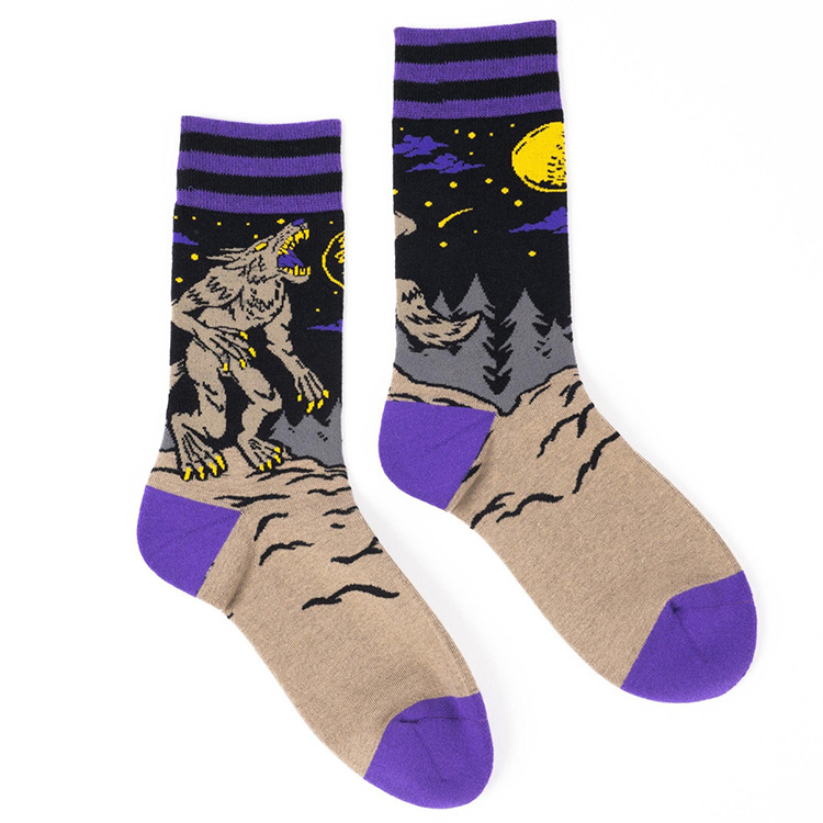 Unisex Exaggerated Color Block Cotton Printing Crew Socks A Pair display picture 2