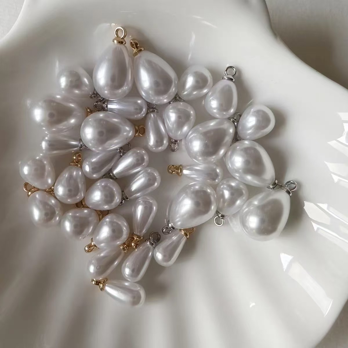 Highlight Imitation Pearl Water Drop Pendant Popular Necklace Earrings...