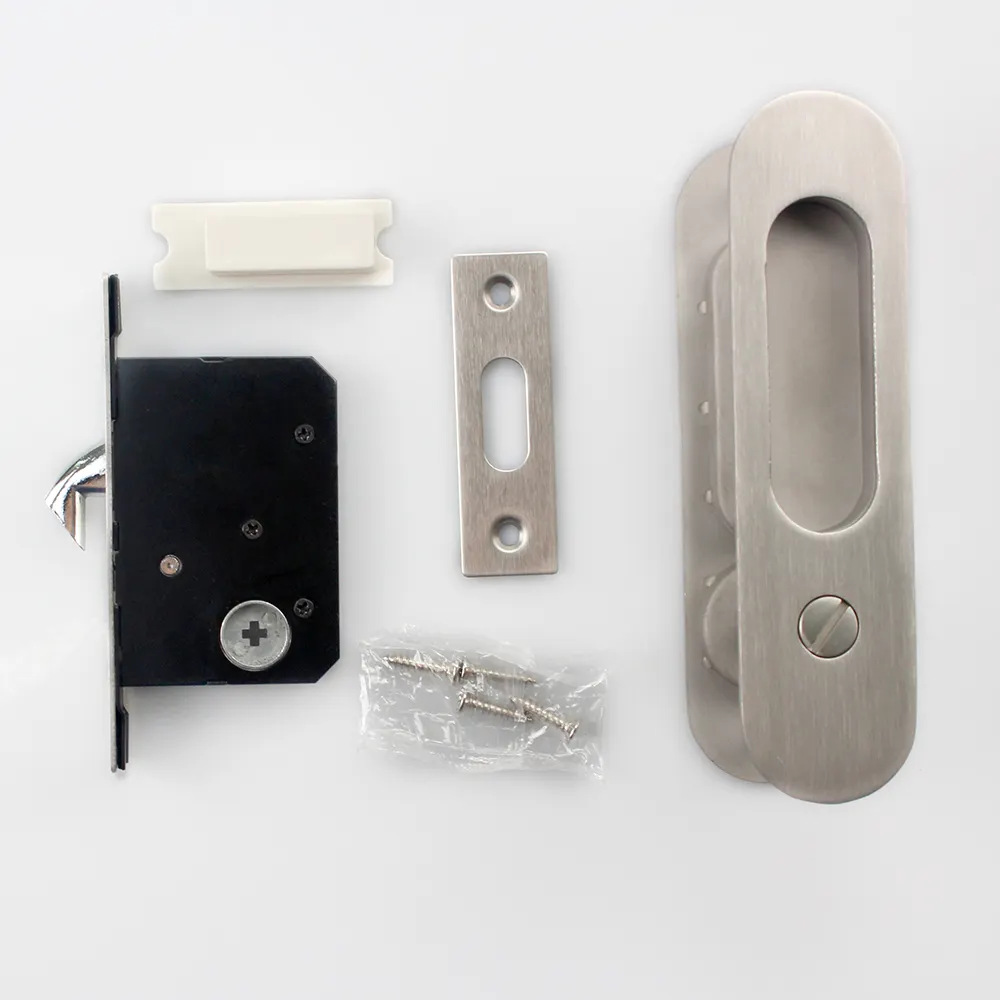 Baño balcón puerta de madera puerta corredera de doble cara cerradura de gancho puerta corredera de cocina con cerradura de gancho de llave cerradura de puerta incrustada invisible