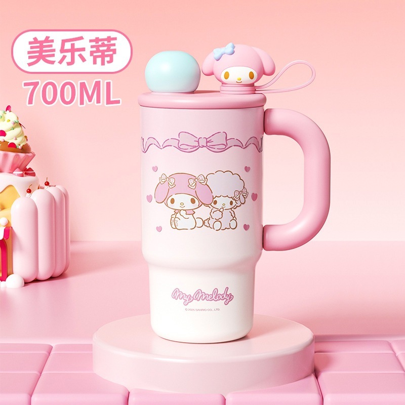 三丽鸥渐变冰霸杯女可爱办公室咖啡杯一杯双饮大容量不锈钢水杯子|undefined