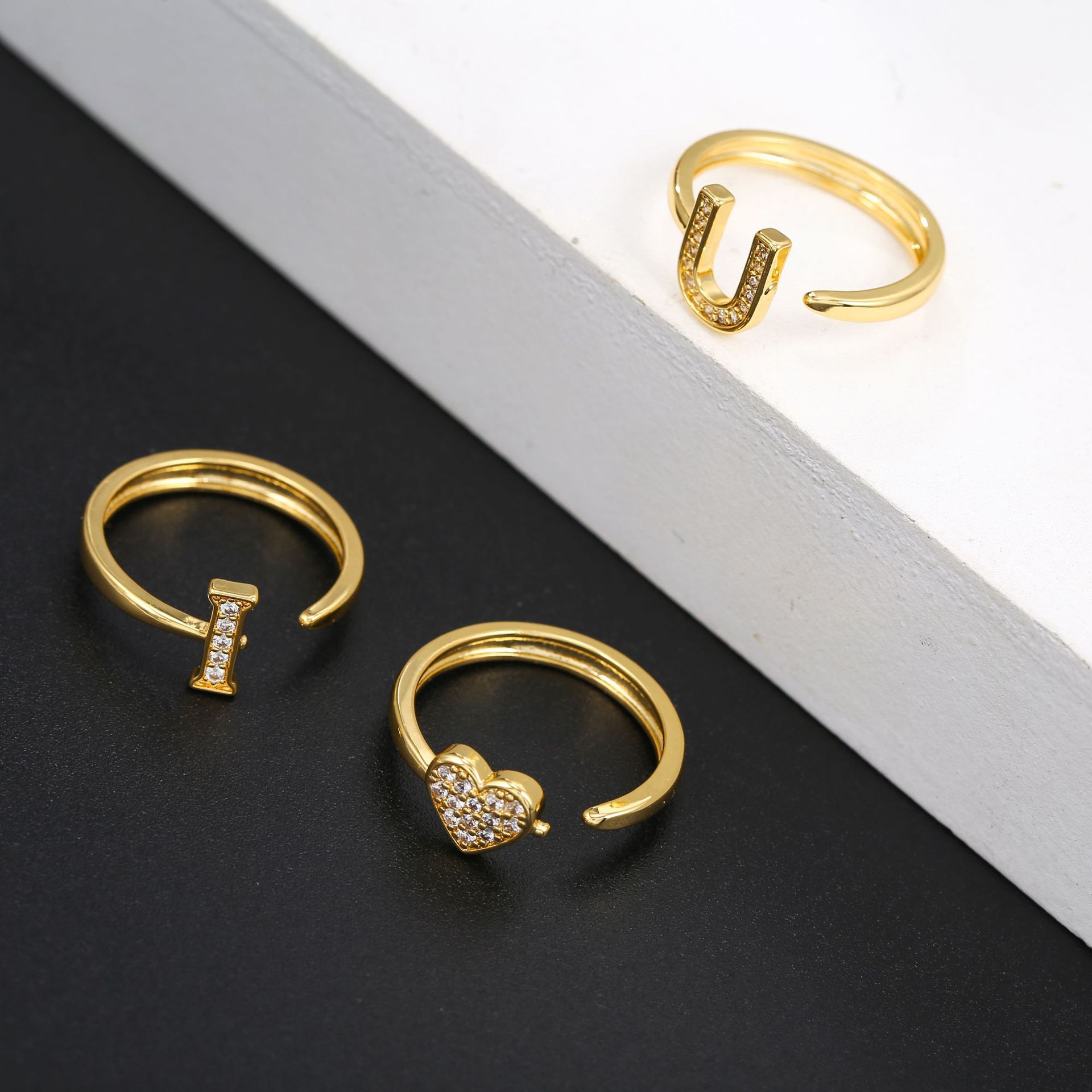 Wholesale Jewelry Fashion Iloveyou Combination Letter Ring Nihaojewelry display picture 2