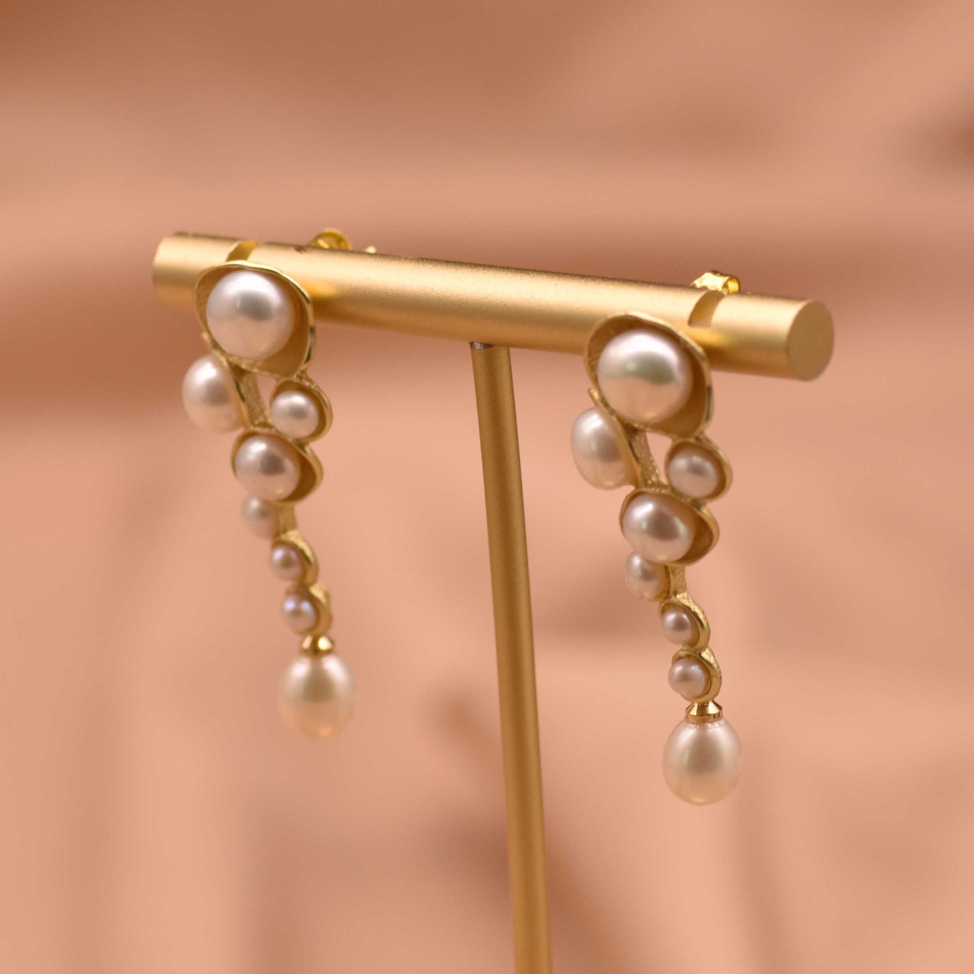 Pendientes de perlas, pendientes de perlas de alto nivel, pendientes de perlas coreanos retro largos, joyas de perlas verdaderas al por mayor, naturales