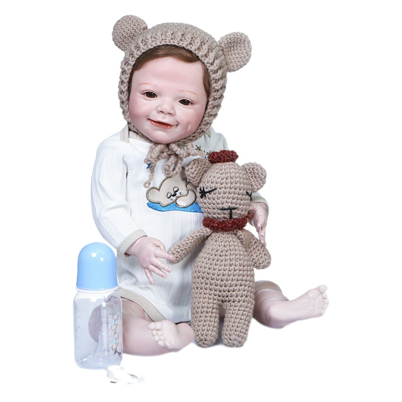 22 pulgadas rebornApril simulación bebé renacido muñeca suministro de comercio exterior WISH AliExpress entrega de una sola pieza