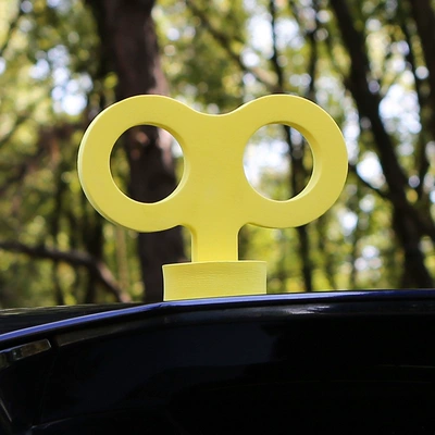 Car Roof Decoration Cat Body sticker - coil-yellow