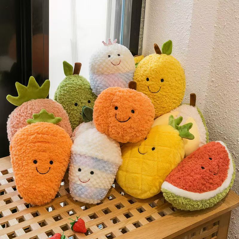 New Fruit Series Plush Toy Pineapple Strawberry Watermelon Doll Wedding Throwing Doll Grasping Machine Doll Wholesale