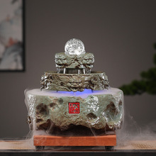八方来财陶瓷流水循环水时来运转办公室桌面招财风水摆件开业礼品