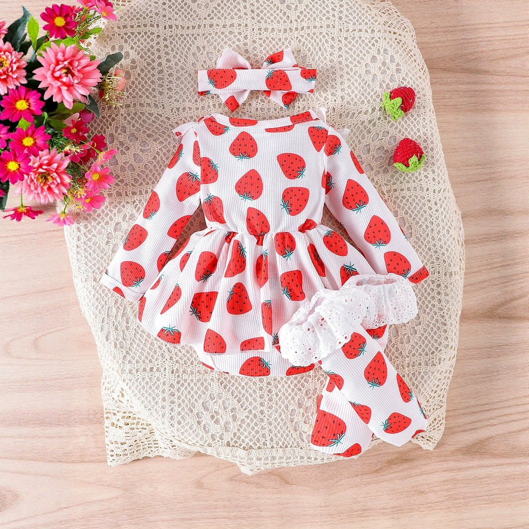 Comercio exterior ropa infantil primavera y otoño lindas ropa de bebé mujer impresión de mangas largas camiseta de cabeza calcetines