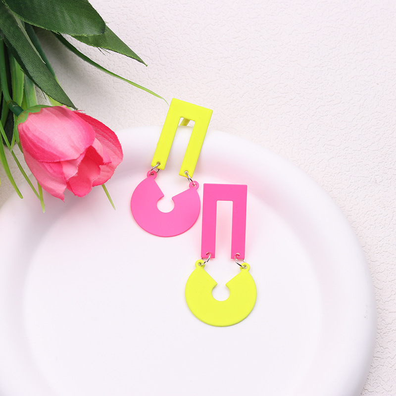 Simple Style Semicircle Metal Patchwork Women's Drop Earrings display picture 3